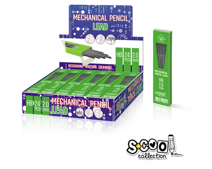 Μύτες Scool Μηχανικών Μολυβιών 2.0mm HB (12pcs)