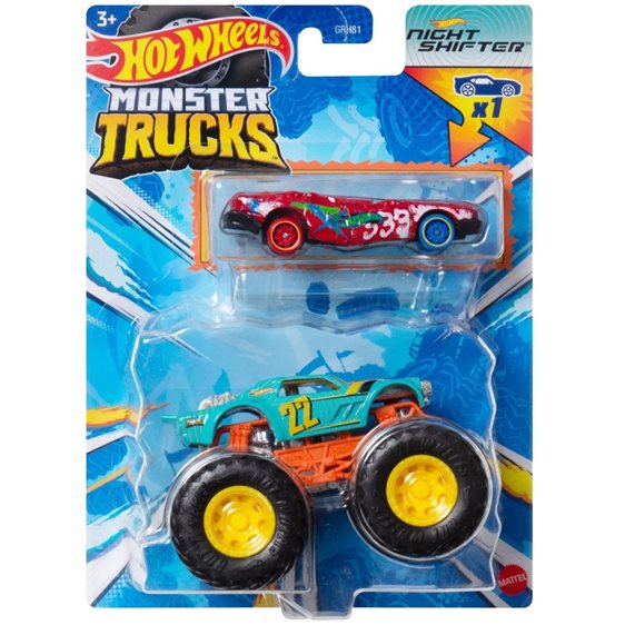 Mattel Hot Wheels Monster Trucks Όχημα με Αυτοκινητάκι