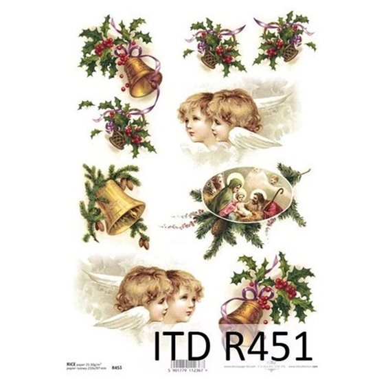 Stamperia Ριζόχαρτο Decoupage A4 christmas motifs 1