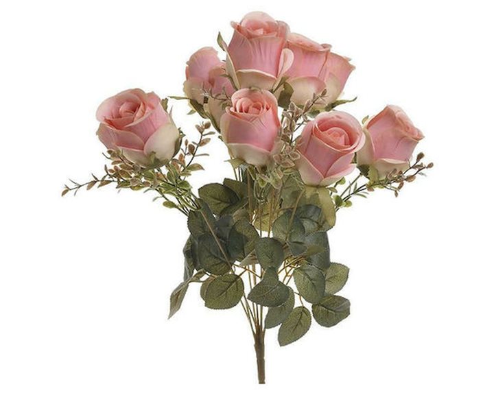 Inart Μπουκέτο Τριαντάφυλλο Υφασμάτινο Ροζ 45cm