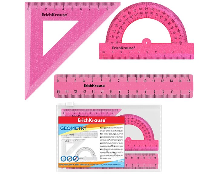 Γεωμετρικό Σετ ErichKrause Standard 15cm Pink 55537