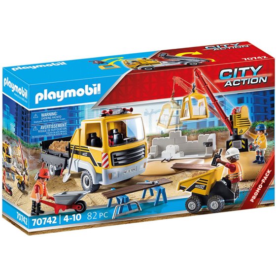 Playmobil City Action Εργοτάξιο Με Ανατρεπόμενο Φορτηγό