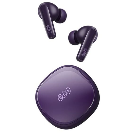 QCY T13X TWS Purple - 30 hour battery True Wireless in-ear earbuds Quick Charge 380mAh Gaming 0,068s