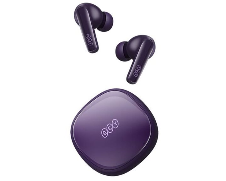 QCY T13X TWS Purple - 30 hour battery True Wireless in-ear earbuds Quick Charge 380mAh Gaming 0,068s