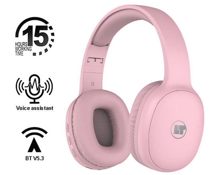 LAMTECH BT5.3 FOLDABLE HIGH FIDELITY HEADPHONES PINK