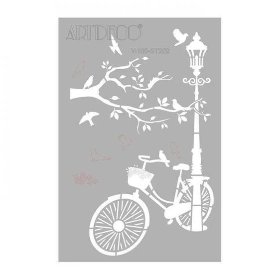 Stencil Artdeco A4 21x29,7cm Bicycle 202
