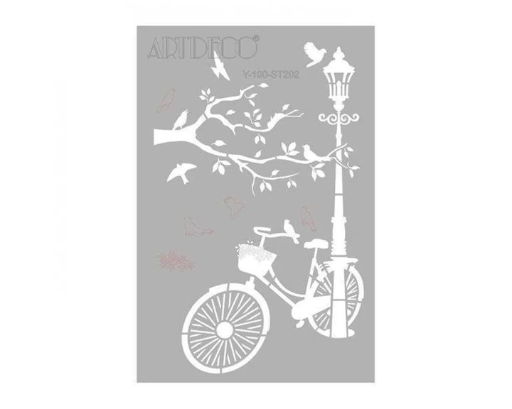 Stencil Artdeco A4 21x29,7cm Bicycle 202