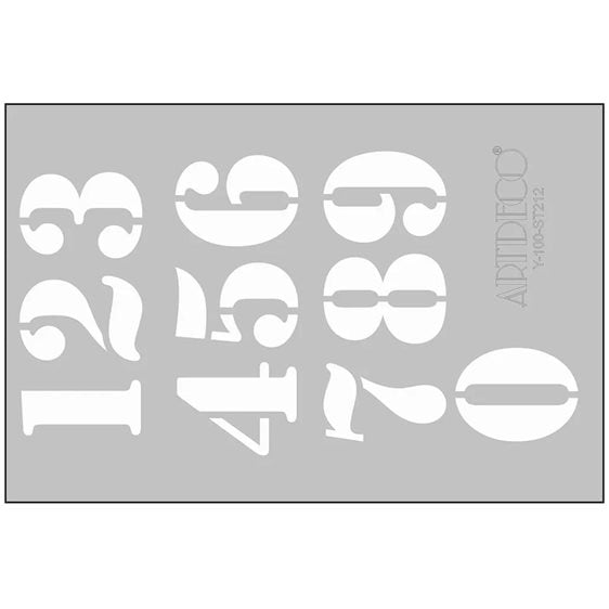 Stencil Artdeco A4 21x29,7cm Numbers 212