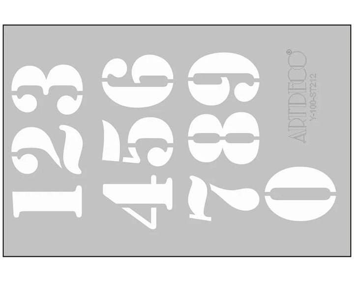 Stencil Artdeco A4 21x29,7cm Numbers 212