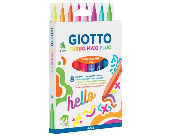 Μαρκαδόρος Giotto Turbo maxi fluo neon 8τεμ