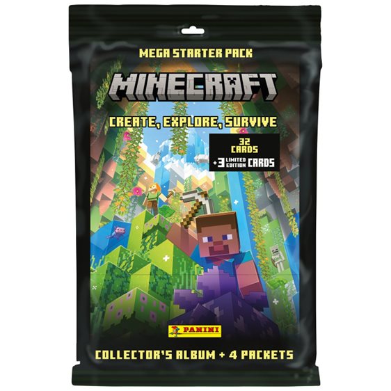 PANINI Κάρτες Minecraft Eco Blister 24Cards+ 2 Limited Edition