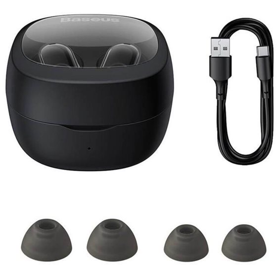 Baseus Bowie Wm02 Tws In-ear Bluetooth Handsfree Ακουστικά Black (NGTW370201) (BASNGTW370201)