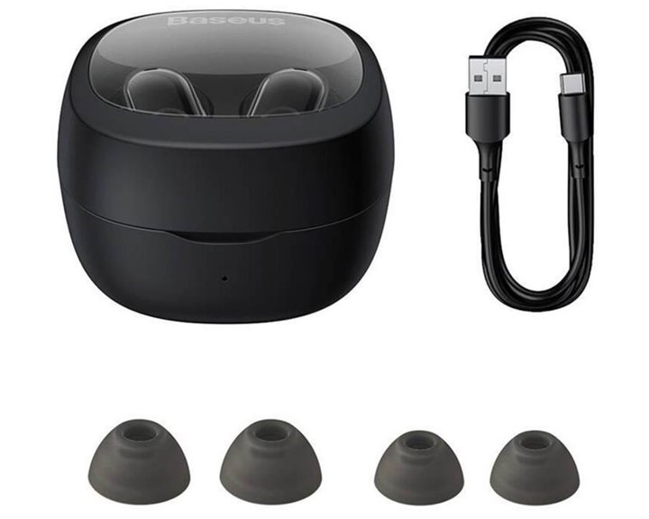 Baseus Bowie Wm02 Tws In-ear Bluetooth Handsfree Ακουστικά Black (NGTW370201) (BASNGTW370201)