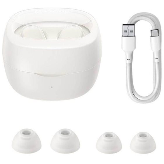 Baseus Bowie Wm02 Tws In-ear Bluetooth Handsfree Ακουστικά White (NGTW370202) (BASNGTW370202)