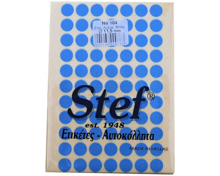 Ετικέτα Stef Label Χρωματιστή Στρογγυλή 11.5mm Μπλε