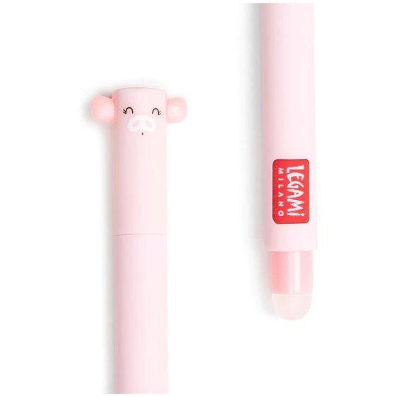 Legami Milano Erasable Στυλό Gel 0.7mm με Ροζ Mελάνι Piggy EPPINKIT8