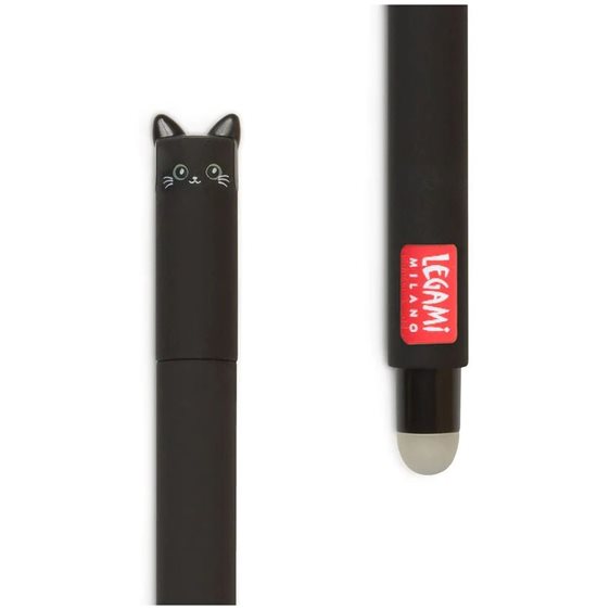 Legami Milano Στυλό Rollerball 0.7mm με Μαύρο Mελάνι Erasable Black Cat EPBLAKIT5