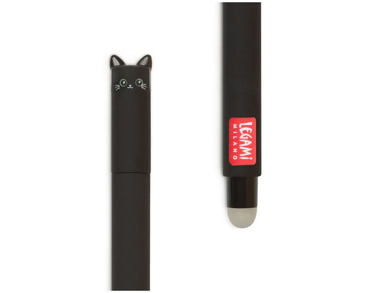 Legami Milano Στυλό Rollerball 0.7mm με Μαύρο Mελάνι Erasable Black Cat EPBLAKIT5