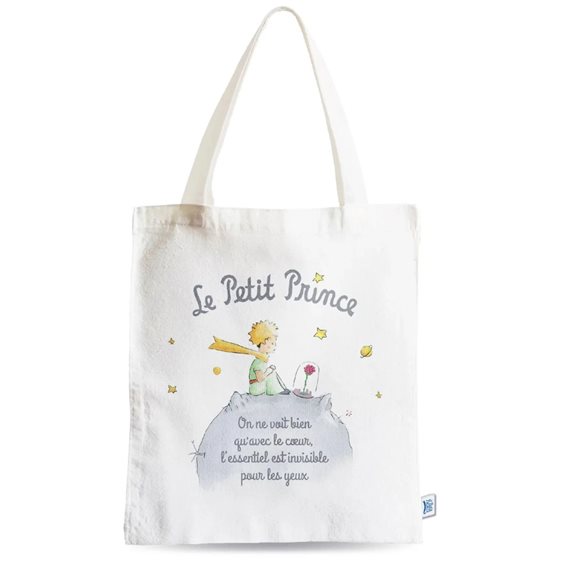 Enesco Υφασμάτινη Τσάντα με Χερούλι Le Petit Prince Sur Terre Avec Rose