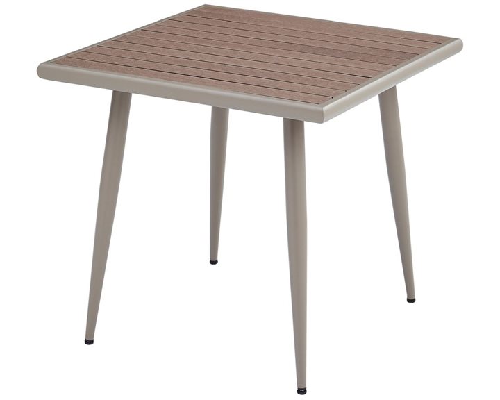 SERRANO Τραπέζι Κήπου-Βεράντας Μέταλλο Βαφή Sand Beige, Polywood Καρυδί Ε6890,1