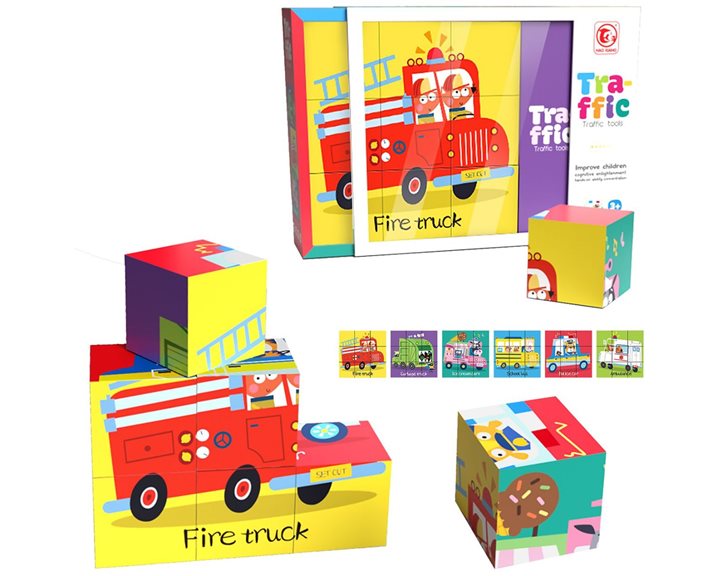 ToyMarkt Κύβοι 9τμχ Οχήματα