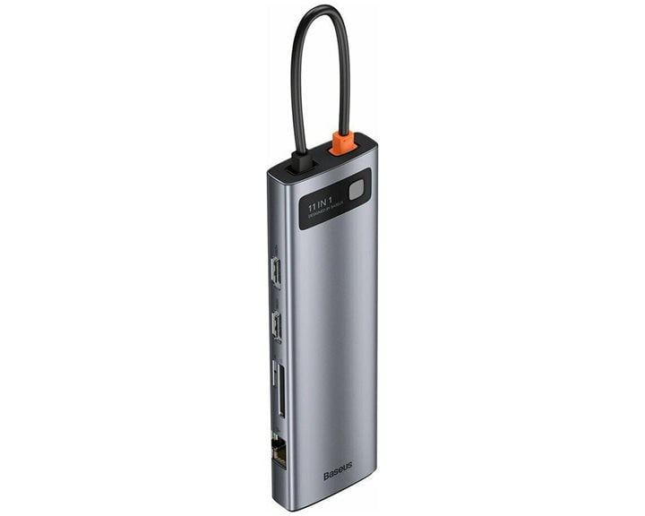 Baseus Hub 11in1 Metal Gleam Series USB-C 3x USB 3.0 + 2x HDMI + microSD/SD + VGA + AUX (CAHUB-CT0G) (BASCAHUB-CT0G)