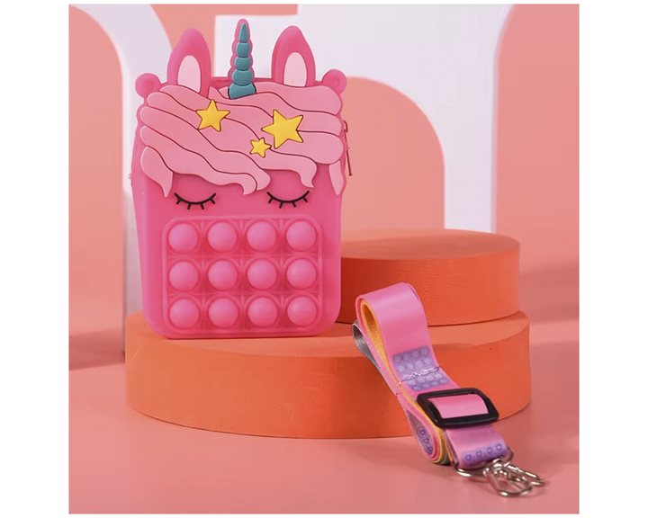 Icon Τσαντάκι Anti-Stress Unicorn Fancy Φούξια