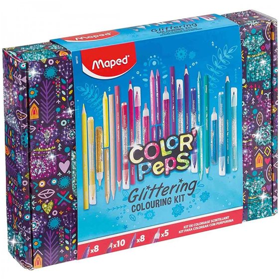 Μαρκαδόροι Maped Glitter Peps Set+Ξυλομπογιές 31 Τμχ