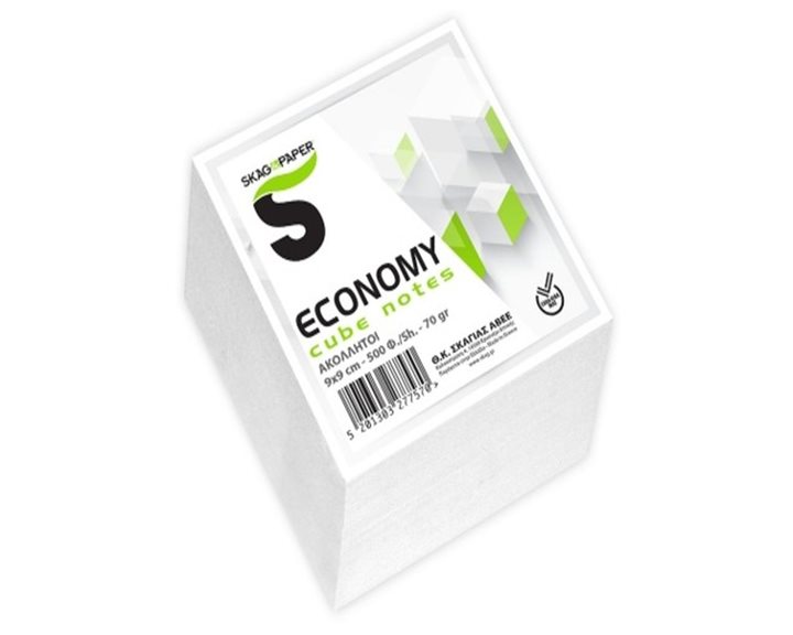 Κύβος Ανταλλακτικό Economy 500φύλλα 9x9 Λευκός