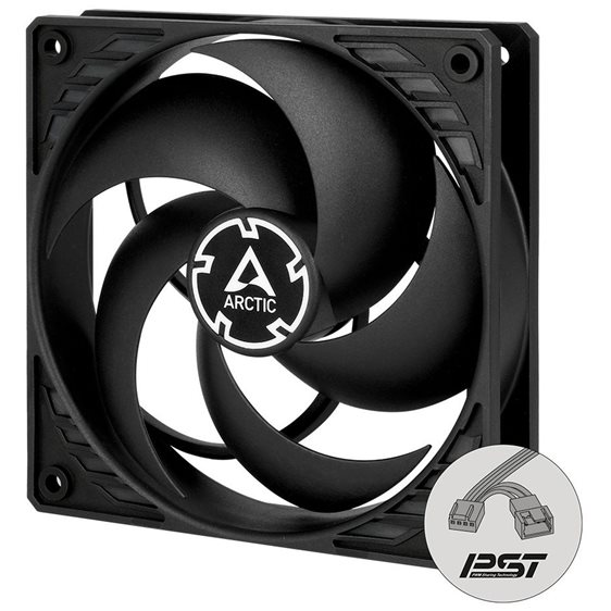 Arctic P12 PWM PST CO – 120mm Pressure Optimized Case Fan | PWM Controlled Speed With PST, Dual Ball