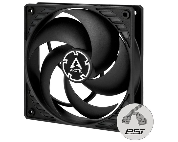 Arctic P12 PWM PST CO – 120mm Pressure Optimized Case Fan | PWM Controlled Speed With PST, Dual Ball