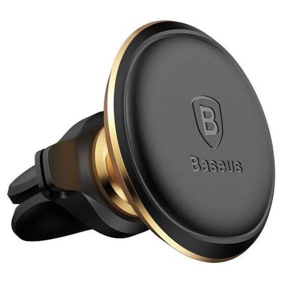 Baseus Magnetic Air Vent Car Mount Holder With Cable Clip Gold (C40141201G13-00) (BASC40141201G13-00)