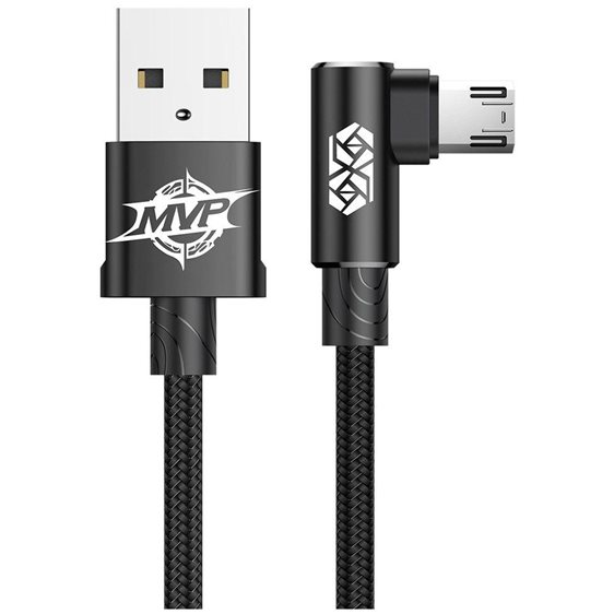 Baseus Mvp Elbow Cable USB To Micro USB 2a 1m - Black (CAMMVP-B01) (BASCAMMVP-B01)