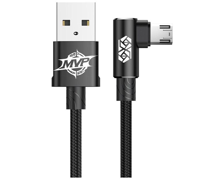 Baseus Mvp Elbow Cable USB To Micro USB 2a 1m - Black (CAMMVP-B01) (BASCAMMVP-B01)