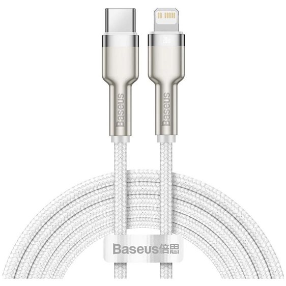 Baseus Cafule Metal Braided USB-C to Lightning Cable 20W Λευκό 2m  (CATLJK-B02) (BASCATLJK-B02)