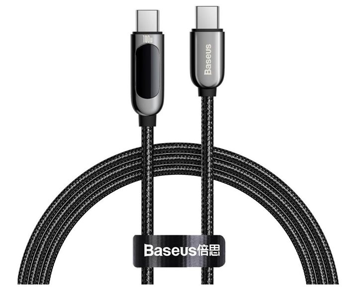 Baseus Display Braided USB 2.0 Cable USB-C male - USB-C male Black 1m (CATSK-B01) (BASCATSK-B01)