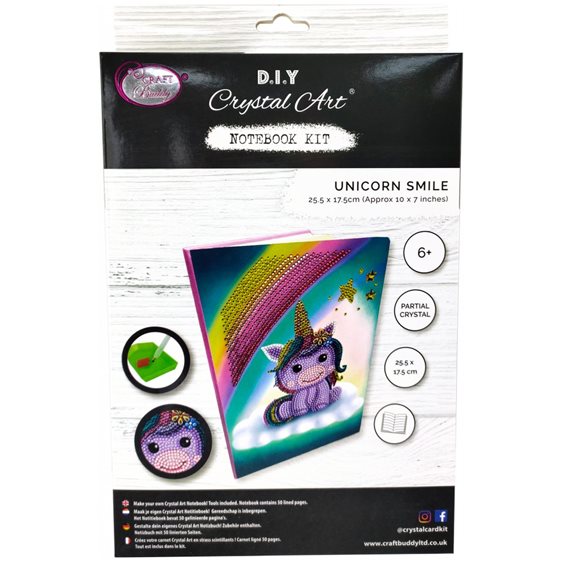 Craft Buddy Notebook Crystal Art Unicorn Smile (CANJ-3)