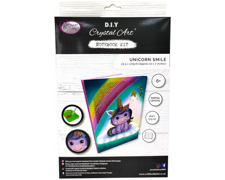 Craft Buddy Notebook Crystal Art Unicorn Smile (CANJ-3)