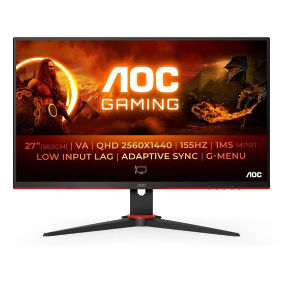 AOC Q27G2E/BK computer monitor 68.6 cm (27") 2560 x 1440 pixels Quad HD Black, Red Q27G2E/BK
