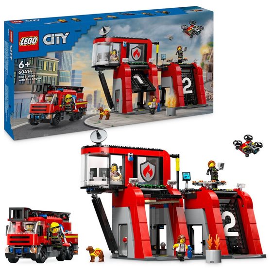 Lego City Σταθμός Πυροσβεστικής Με Πυροσβεστικό Φορτηγό 60414