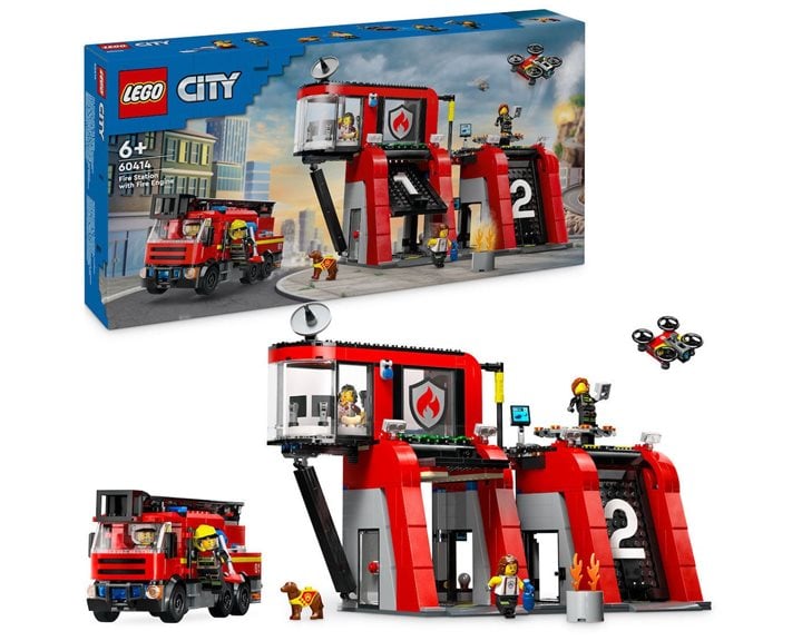 Lego City Σταθμός Πυροσβεστικής Με Πυροσβεστικό Φορτηγό 60414