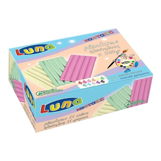 Πλαστελίνη Luna11 Παστελ χρώματα 500γρ.