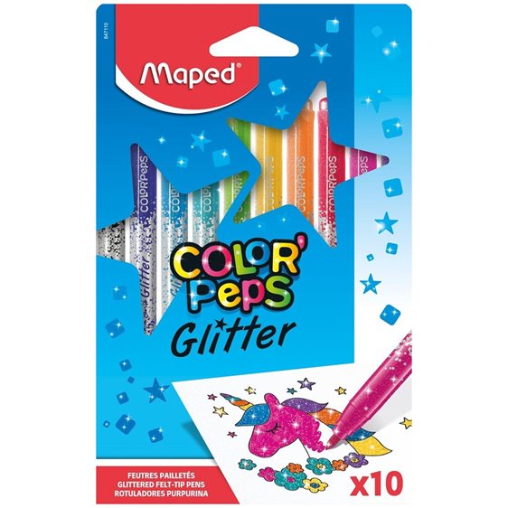 Μαρκαδόροι Maped Color Peps Glitter 10χρ. 847110