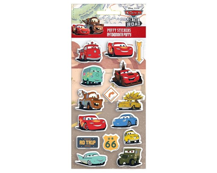 Αυτοκόλλητα Puffy 10x22εκ Cars