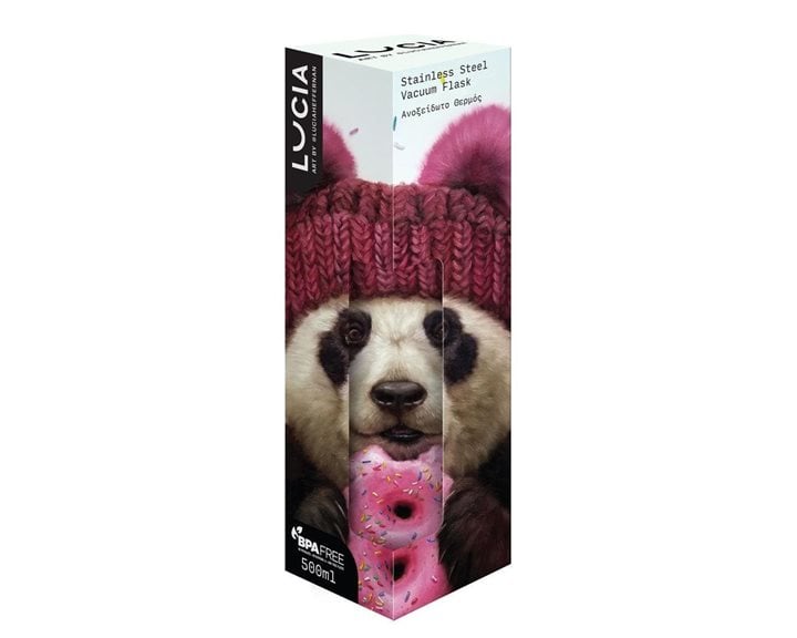 Παγούρι Θερμός Ανοιξείδωτο 500ml Lucia Panda 470057