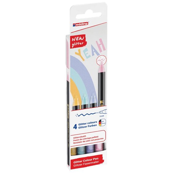 Μαρκαδόρος Edding e-1340 4τμχ. Glitter Pastel
