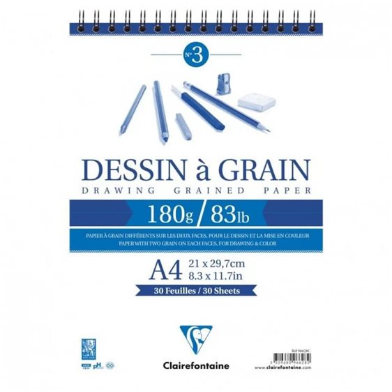 Μπλοκ Σχεδίου Claire Fontaine Dessin Σπιραλ A4 30φ 180g