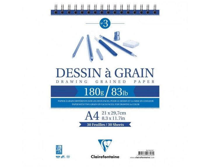 Μπλοκ Σχεδίου Claire Fontaine Dessin Σπιραλ A4 30φ 180g