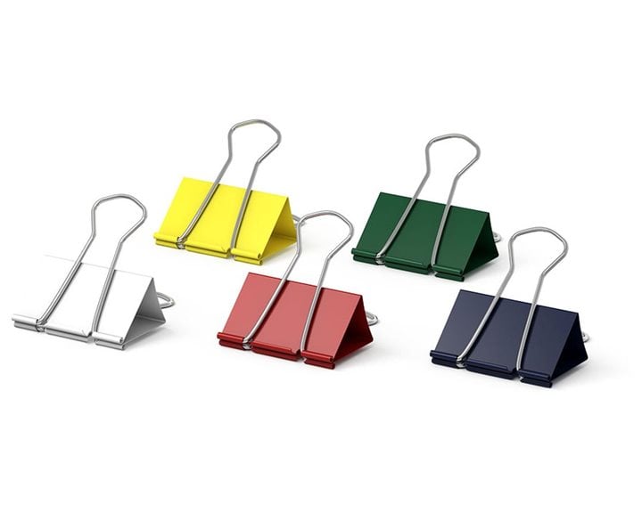 Binder clips ErichKrause®, 25 mm, coloured (box 12 pcs)