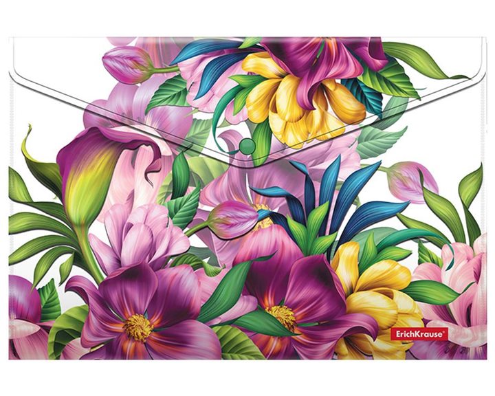 Φάκελος Με Κουμπί ErichKrause® Α4 Tropical Flowers